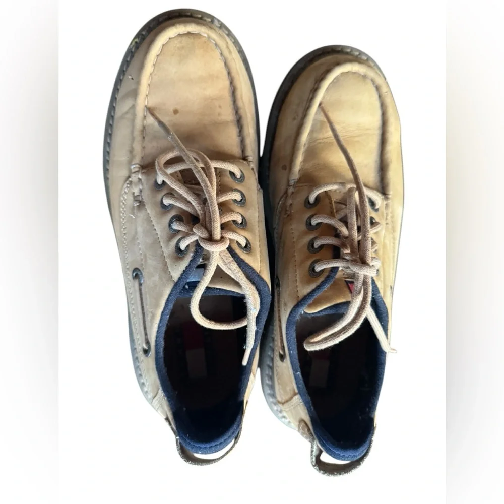 Tommy Hilfiger Leather Moc Toe Lug‎ Sole Hiking Trail Shoes